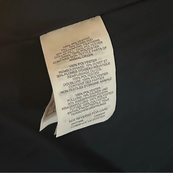 J. Crew Navy and White Gingham Quilted Excursion Full Zip Down Filled Vest XL - Picture 5 of 5